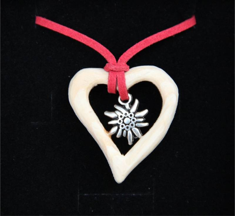 Trachtenschmuck Aus Zirbenholz Mit Edelweiss Fürs Dirndlschmuck von BergholzShop
