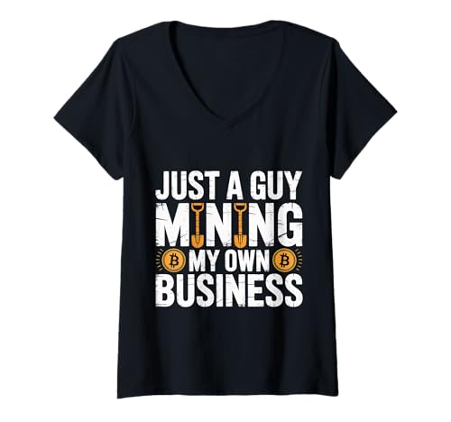 Damen Just A Guy Mining My Own Business Kryptowährungswitz - T-Shirt mit V-Ausschnitt Damen Just A Guy Mining My Own Business Kryptowährungswitz - T-Shirt mit V-Ausschnitt von Bergmann -Blockchain -Humor