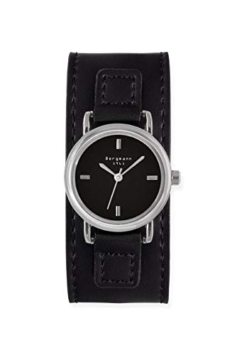 Bergmann 1961 Damen Uhr Analog Quarz Kunstlederamband schwarz von Bergmann