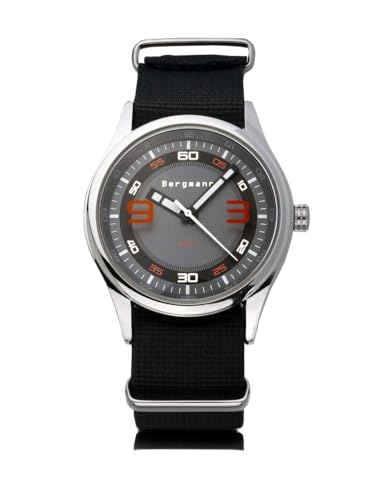 Bergmann 1973 Uhr Herren Armbanduhr Analog Quarz mit Textil Armband anthrarzit von Bergmann