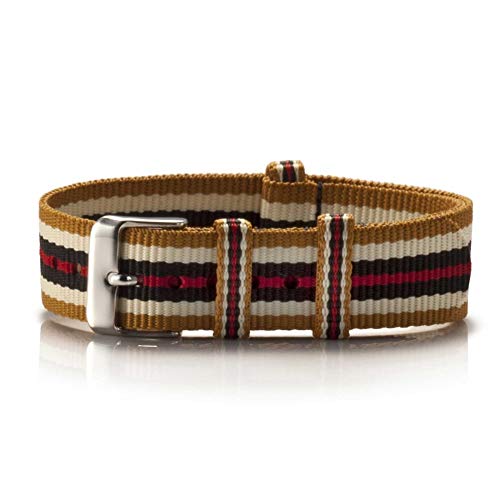 Bergmann NATO Armband Textil Ouro Gold-weiß-braun-rot Kupfer von Bergmann