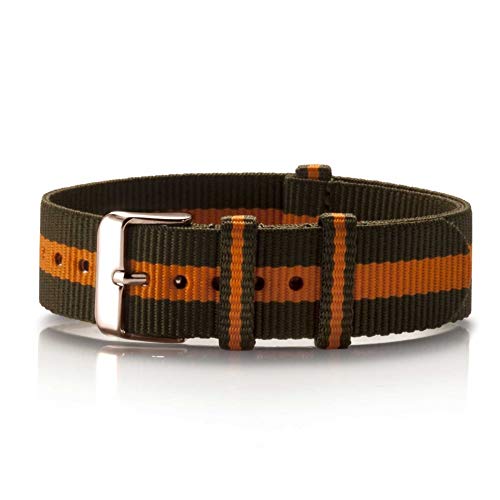 Bergmann NATO Armband Textil Olivia Oliv-orange Kupfer von Bergmann