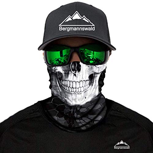 Bergmannswald® Multifunktionstuch nahtlos (Tech Fibre Totenkopf, 1er Pack) von Bergmannswald