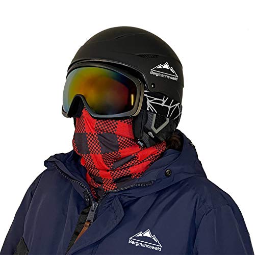 Bergmannswald® warmes Halstuch mit weichem Fleece Skifahrer Biker Fahrradfahrer Camper UVM - atmungsaktiv und flexibel (Holzfäller) von Bergmannswald