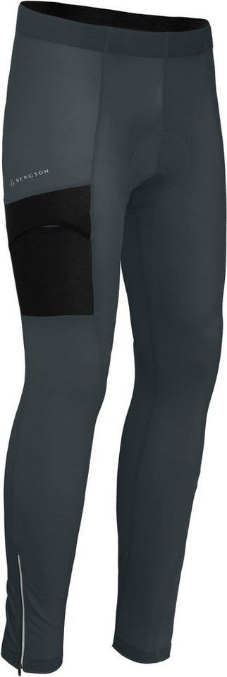 Bergson Fahrradhose KEMI COMFORT (mit Sitzpolster) Herren Fahrradhose, bielastisch, tight, Normalgrößen, dunkel grau von Bergson