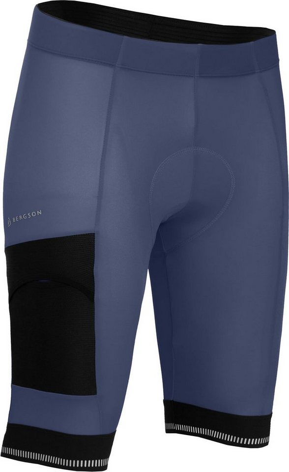 Bergson Fahrradhose KEMI COMFORT Bermuda (mit Sitzpolster) Herren Radshorts, bielastisch, tight, Normalgrößen, indigo blau von Bergson