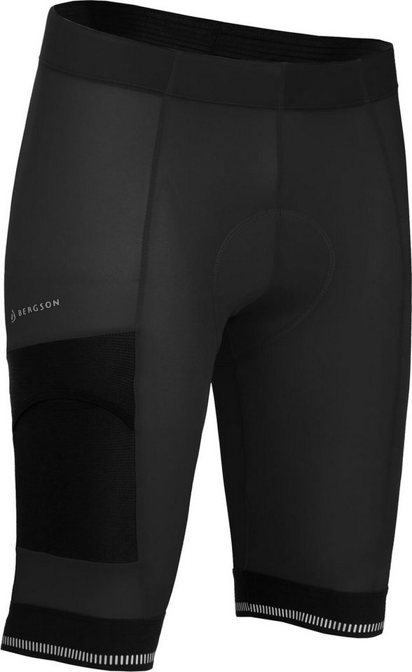 Bergson Fahrradhose KEMI COMFORT Bermuda (mit Sitzpolster) Herren Radshorts, bielastisch, tight, Normalgrößen, schwarz von Bergson