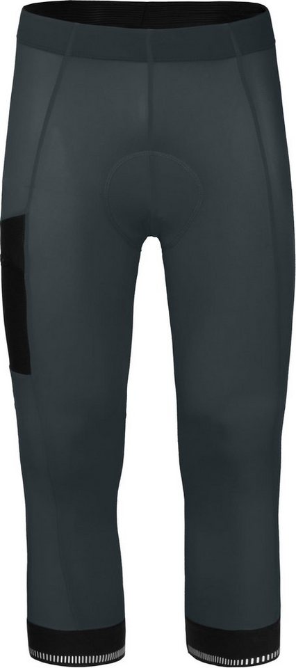 Bergson Fahrradhose KEMI COMFORT Capri (mit Sitzpolster) Herren 3/4 Radhose, bielastisch, tight, Normalgrößen, dunkel grau von Bergson