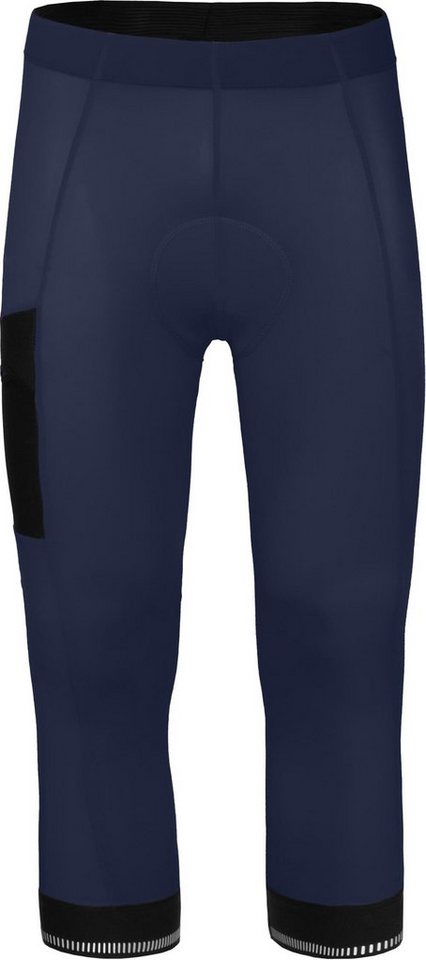 Bergson Fahrradhose KEMI COMFORT Capri (mit Sitzpolster) Herren 3/4 Radhose, bielastisch, tight, Normalgrößen, peacoat blau von Bergson