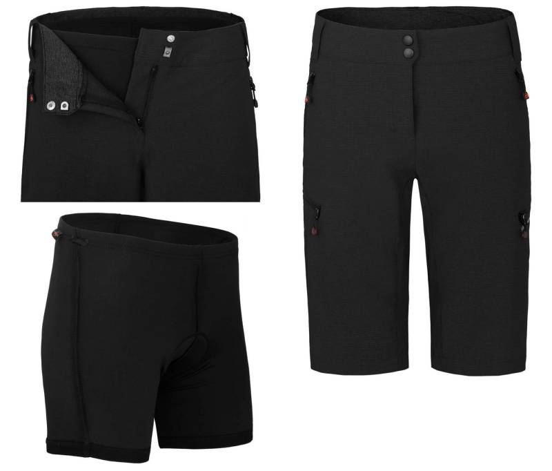 Bergson Fahrradhose VINA Bermuda Damen Radshorts (mit gepolsterter Innenhose), robust, elastisch, Norm von Bergson