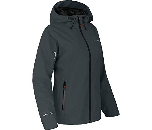 Bergson HELLI | gefütterte Damen Regenjacke mit 12.000er Wassersäule, ebony [949], 38 - Damen von Bergson