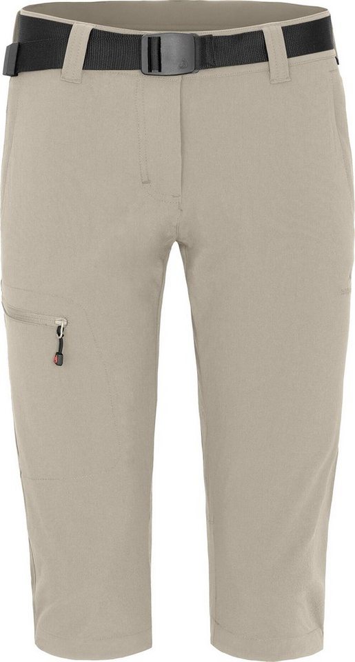 Bergson Outdoorhose BARLEE Capri (slim) Damen 3/4 Wanderhose, vielseitig, pflegeleicht, Normalgrößen, beige von Bergson