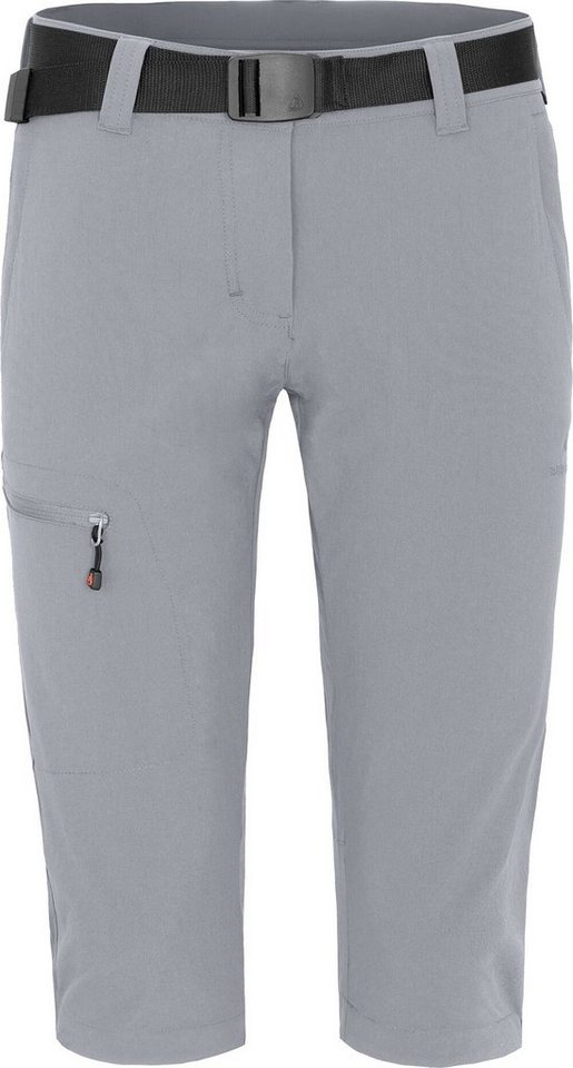 Bergson Outdoorhose BARLEE Capri (slim) Damen 3/4 Wanderhose, vielseitig, pflegeleicht, Normalgrößen, hellgrau von Bergson