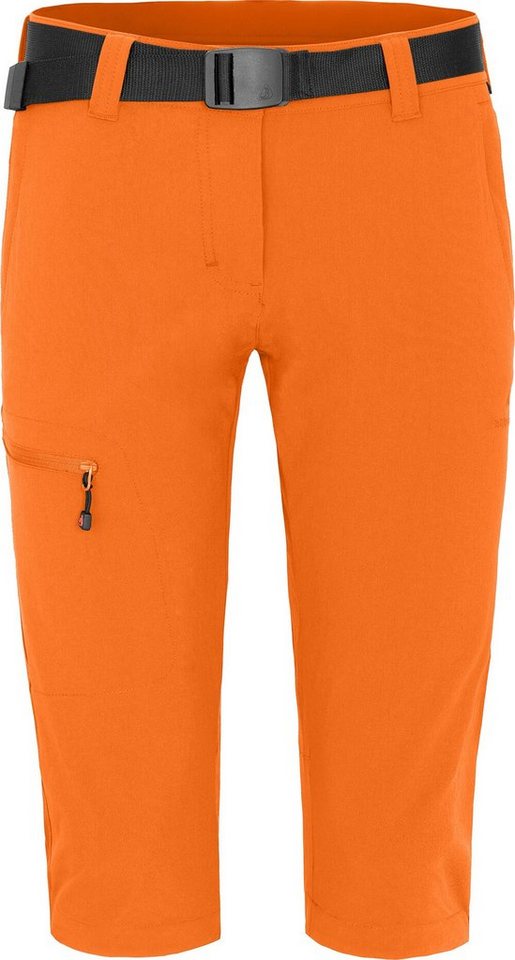 Bergson Outdoorhose BARLEE Capri (slim) Damen 3/4 Wanderhose, vielseitig, pflegeleicht, Normalgrößen, orange von Bergson