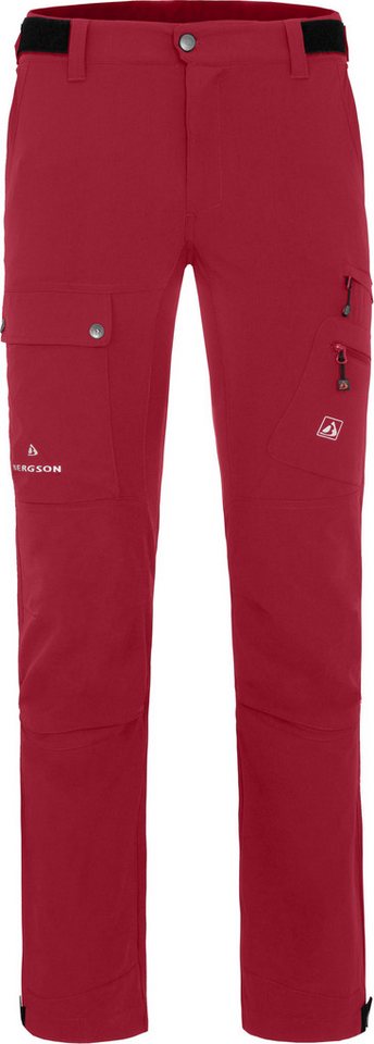 Bergson Outdoorhose BOGONG Herren Wanderhose, vielseitig, viele Taschen, Normalgrößen, dunkelrot von Bergson