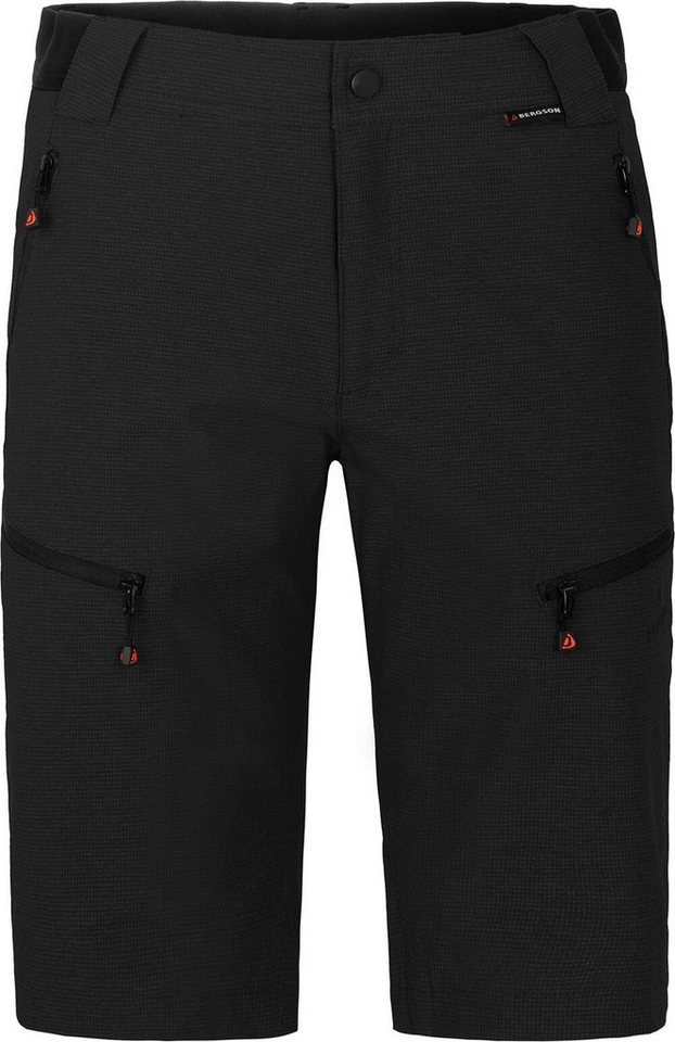 Bergson Outdoorhose LEBIKO Bermuda Herren Wandershorts, robust, elastisch, Normalgrößen, schwarz von Bergson