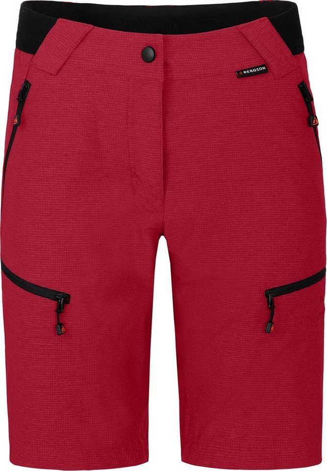 Bergson Outdoorhose PORI Bermuda Damen Wandershorts, robust, elastisch, Normalgrößen, rot von Bergson