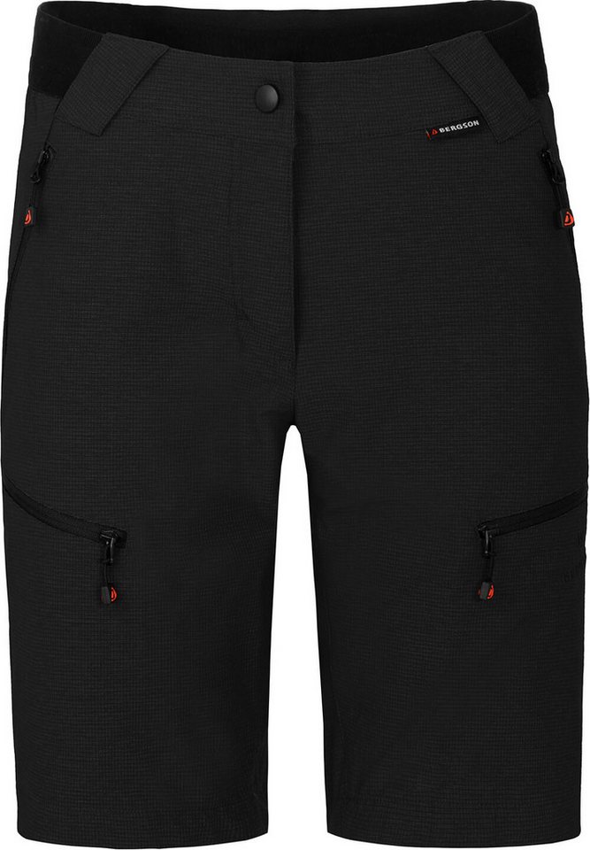 Bergson Outdoorhose PORI Bermuda Damen Wandershorts, robust, elastisch, Normalgrößen, schwarz von Bergson