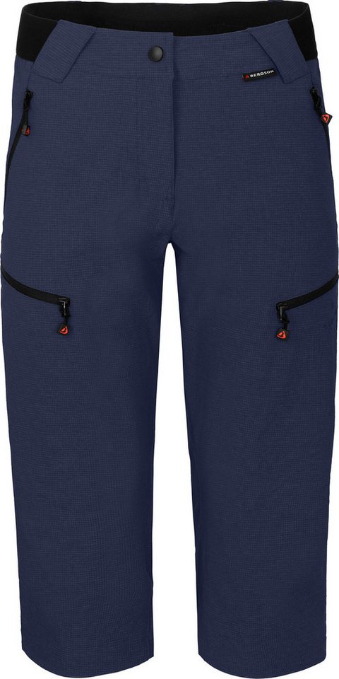 Bergson Outdoorhose PORI Capri Damen 3/4 Wanderhose, robust, elastisch, Normalgrößen, peacoat blau von Bergson