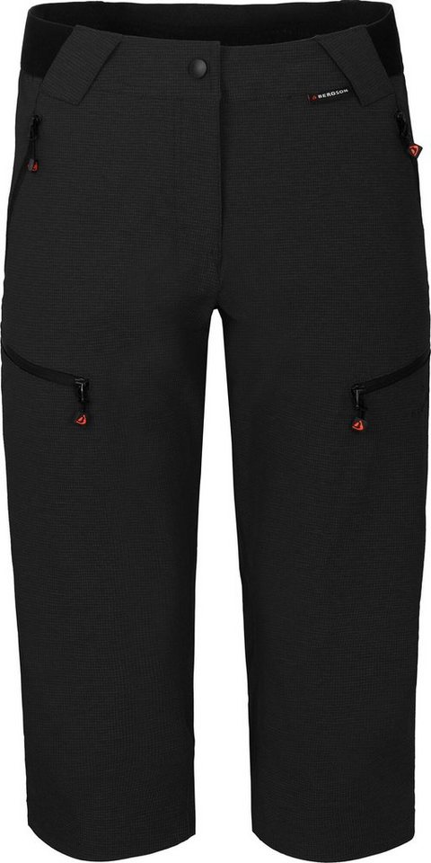 Bergson Outdoorhose PORI Capri Damen 3/4 Wanderhose, robust, elastisch, Normalgrößen, schwarz von Bergson