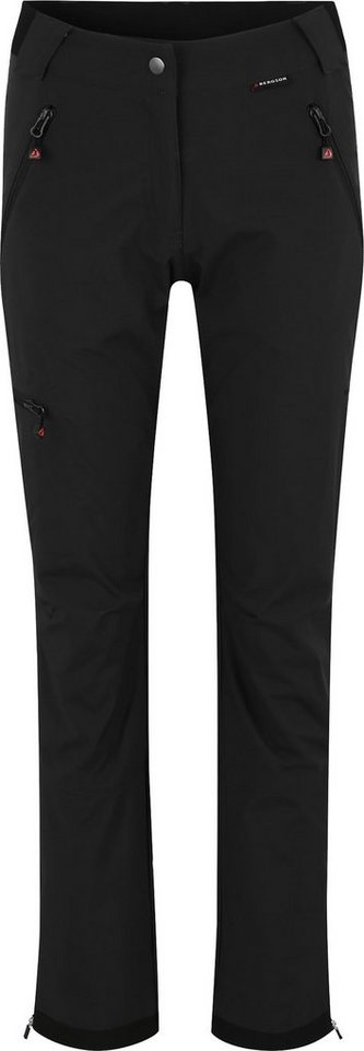 Bergson Outdoorhose TESSE COMFORT Damen Softshellhose, winddicht, strapazierfähig, Kurzgrößen, schwarz von Bergson