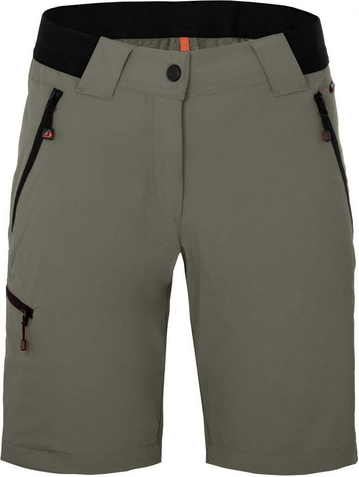 Bergson Outdoorhose VIDAA COMFORT Bermuda Damen Wandershorts, leicht, strapazierfähig, Normalgrößen, grau/grün von Bergson