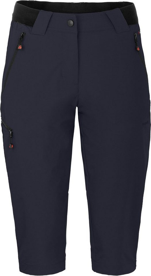 Bergson Outdoorhose VIDAA COMFORT Capri (slim) Damen 3/4 Wanderhose, leicht, strpazierfähig, Normalgrößen, Nacht blau von Bergson