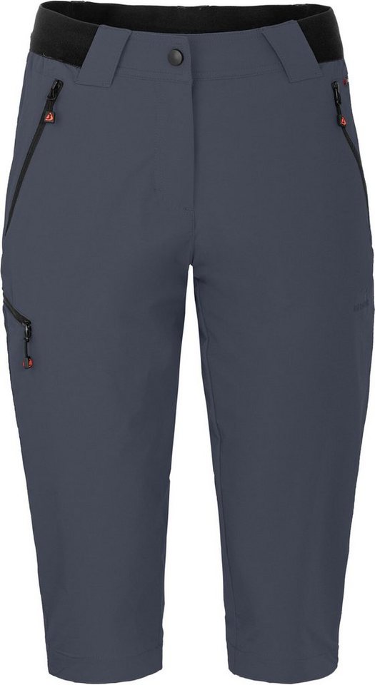 Bergson Outdoorhose VIDAA COMFORT Capri (slim) Damen 3/4 Wanderhose, leicht, strpazierfähig, Normalgrößen, grau/blau von Bergson