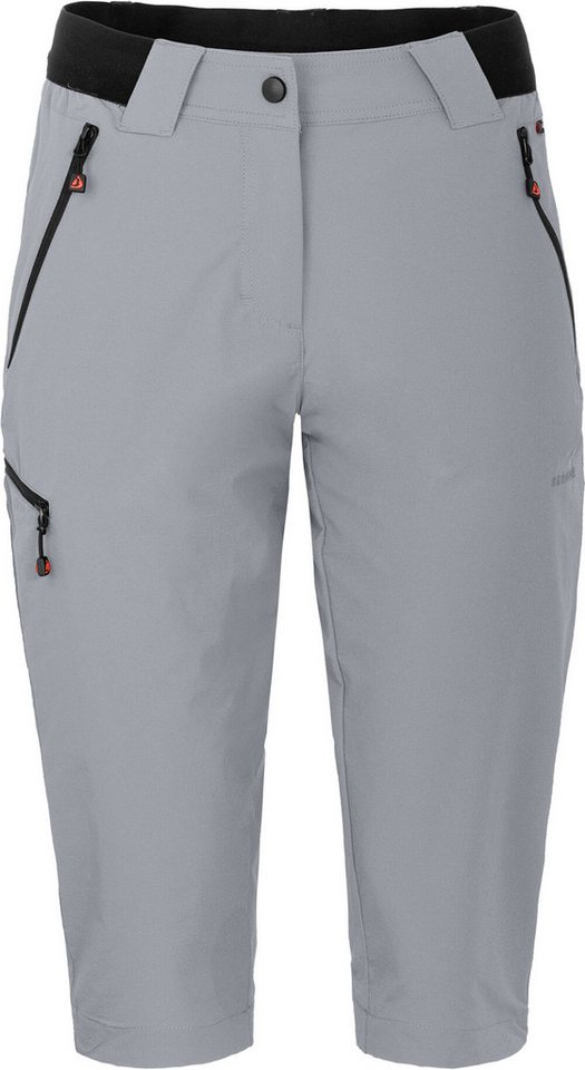 Bergson Outdoorhose VIDAA COMFORT Capri (slim) Damen 3/4 Wanderhose, leicht, strapazierfähig, Normalgrößen, hellgrau von Bergson