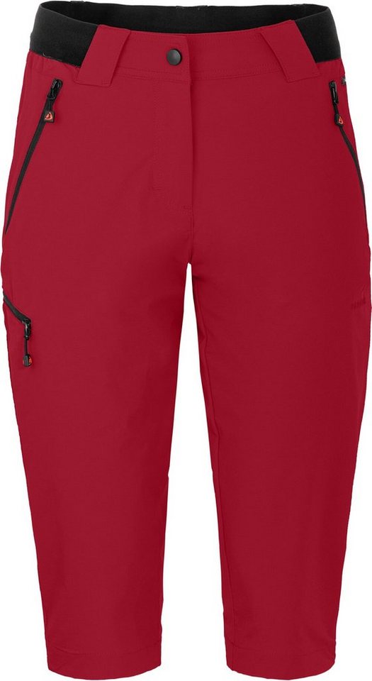 Bergson Outdoorhose VIDAA COMFORT Capri (slim) Damen 3/4 Wanderhose, leicht, strpazierfähig, Normalgrößen, rot von Bergson