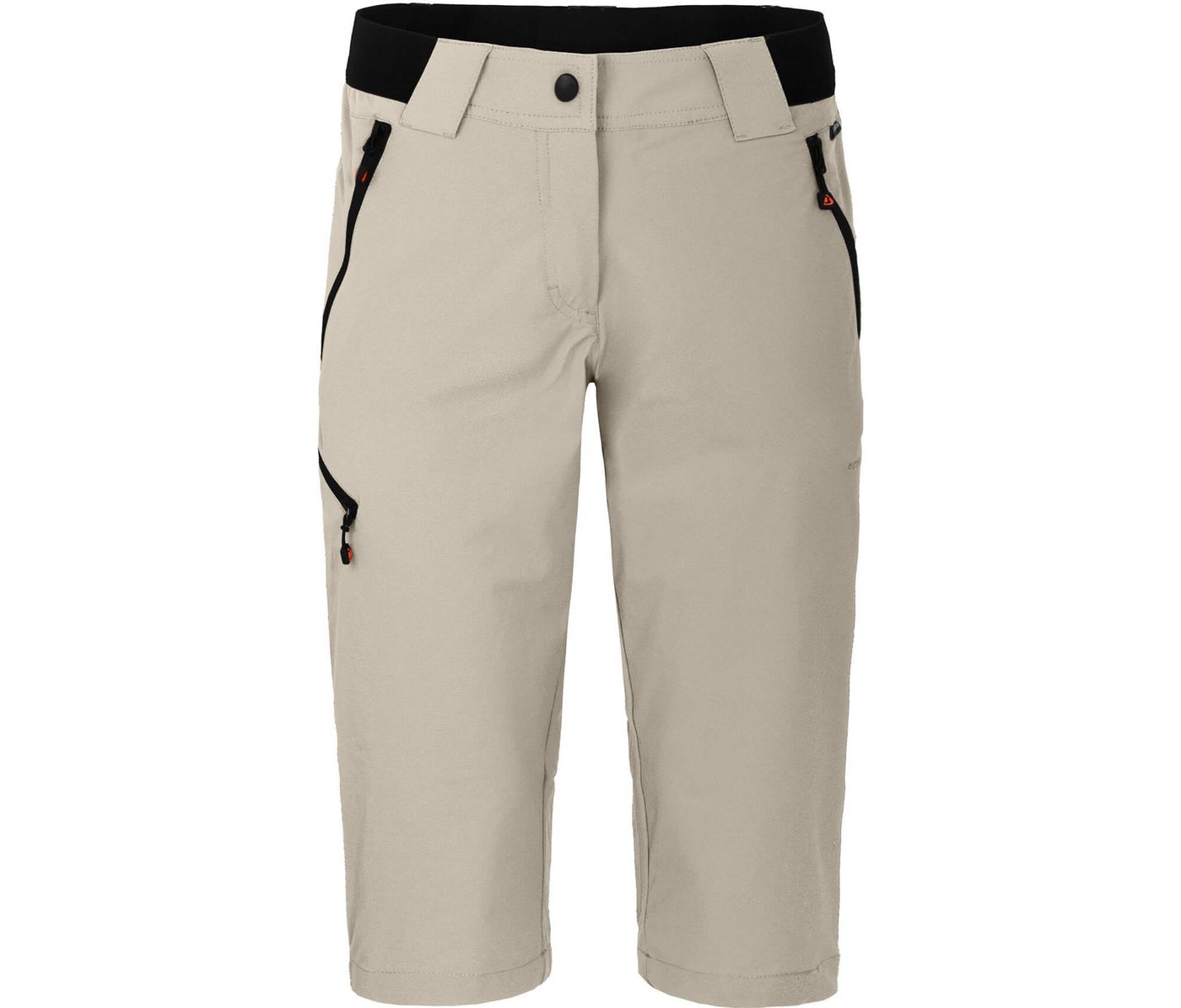 Bergson Outdoorhose VIDAA COMFORT Capri Damen 3/4 Wanderhose, leicht, strapazierfähig, Normalgrößen, beige von Bergson