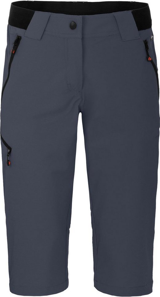 Bergson Outdoorhose VIDAA COMFORT Capri Damen 3/4 Wanderhose, leicht, strapazierfähig, Normalgrößen, grau/blau von Bergson