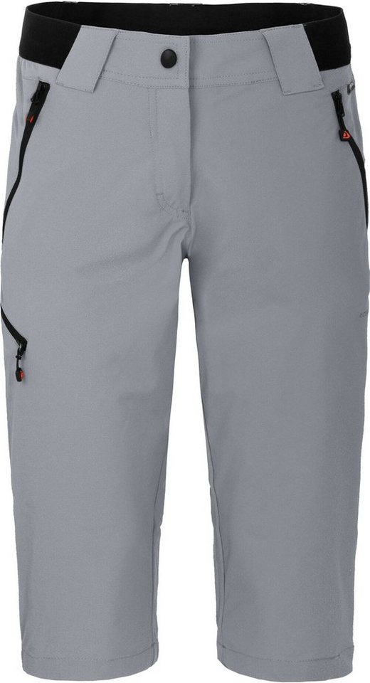 Bergson Outdoorhose VIDAA COMFORT Capri Damen 3/4 Wanderhose, leicht, strapazierfähig, Normalgrößen, hellgrau von Bergson