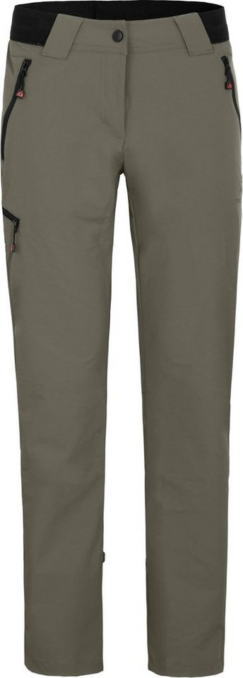 Bergson Outdoorhose VIDAA COMFORT Damen Wanderhose, leicht, strapazierfähig, Kurzgrößen, grau/grün von Bergson