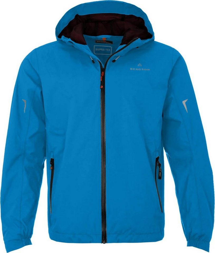 Bergson Outdoorjacke EGGEN Herren Regenjacke, Netzfutter, 12000 mm Wassersäule, Normalgrößen, bl von Bergson