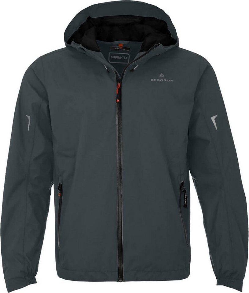 Bergson Outdoorjacke EGGEN Herren Regenjacke, Netzfutter, 12000 mm Wassersäule, Normalgrößen, du von Bergson