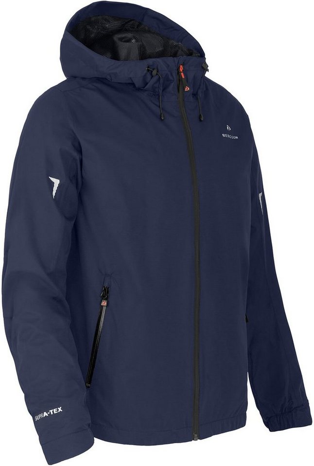 Bergson Outdoorjacke EGGEN Herren Regenjacke, Netzfutter, 12000 mm Wassersäule, Normalgrößen, pe von Bergson