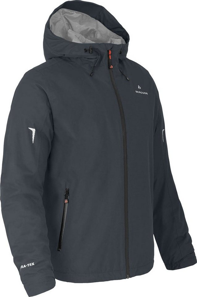 Bergson Outdoorjacke EGGEN THERMO Herren Regenjacke, leicht wattiert, 12000 mm Wassersäule, Langgrößen von Bergson