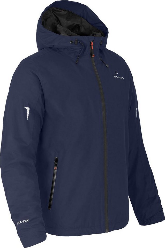 Bergson Outdoorjacke EGGEN THERMO Herren Regenjacke, leicht wattiert, 12000 mm Wassersäule, Langgrößen von Bergson