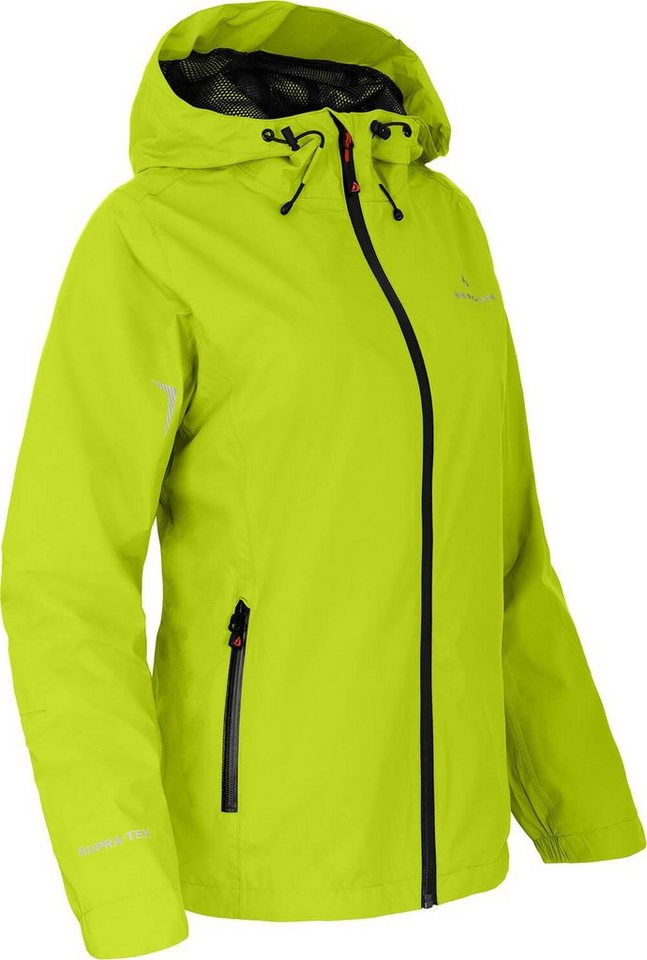 Bergson Outdoorjacke HELLI Damen Regenjacke, Netzfutter, 12000 mm Wassersäule, Kurzgrößen, leuch von Bergson