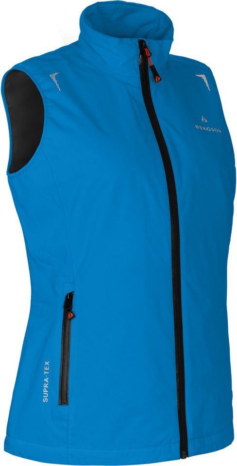 Bergson Regenjacke HELLI THERMO Weste Damen Regenweste, Netzfutter, 12000 mm Wassersäule, Normalgrößen, blau von Bergson