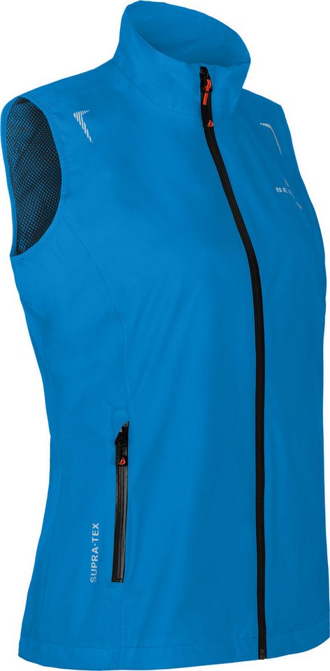 Bergson Regenjacke HELLI Weste Damen Regenweste, Netzfutter, 12000 mm Wassersäule, Normalgrößen, blau von Bergson