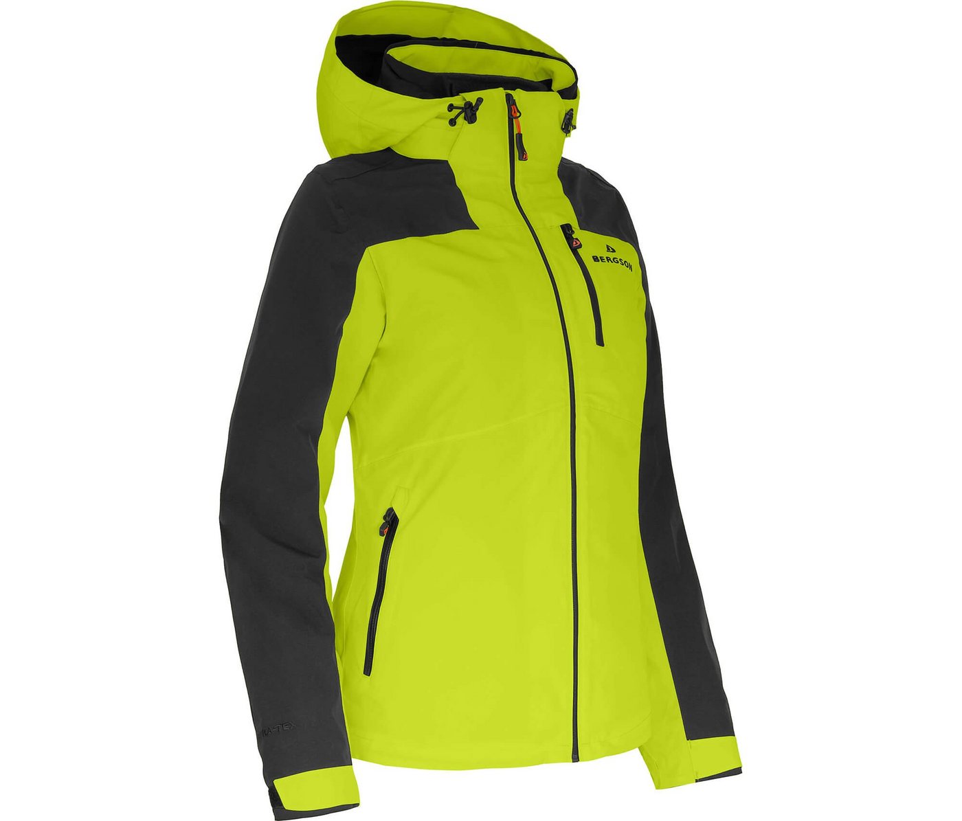 Bergson Outdoorjacke KURRIKA Damen Regenjacke, Netzfutter, 20000 mm Wassersäule, Normalgrößen, leu von Bergson