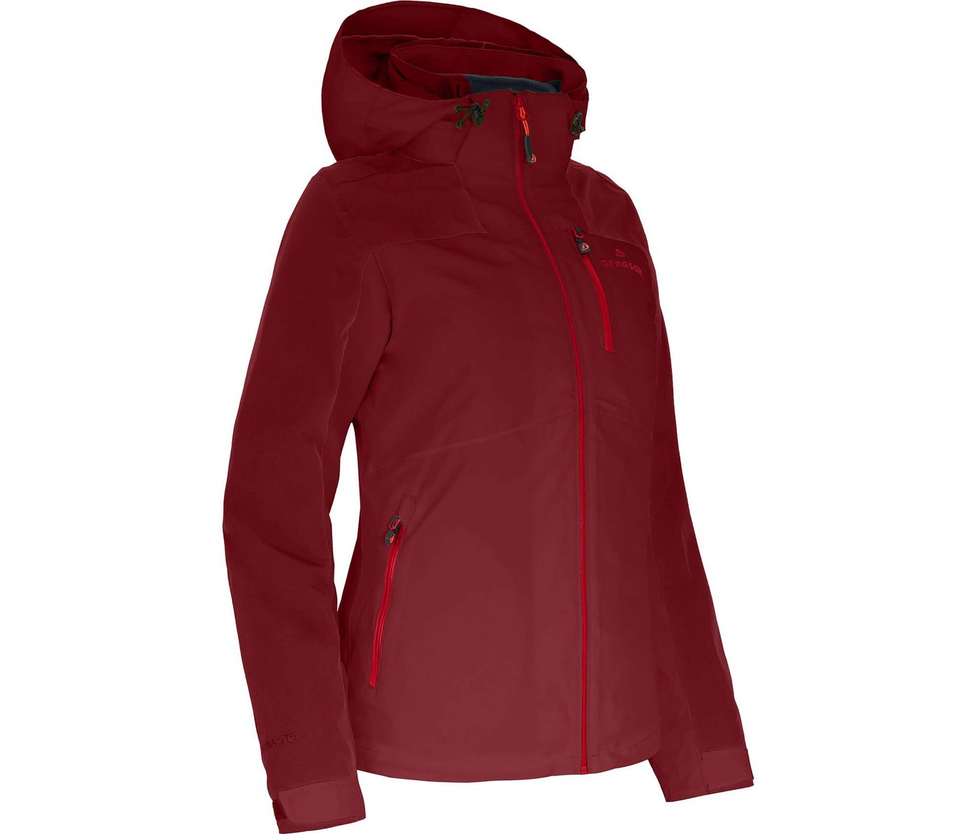 Bergson Outdoorjacke KURRIKA Damen Regenjacke, Netzfutter, 20000 mm Wassersäule, Kurzgrößen, Tomat von Bergson