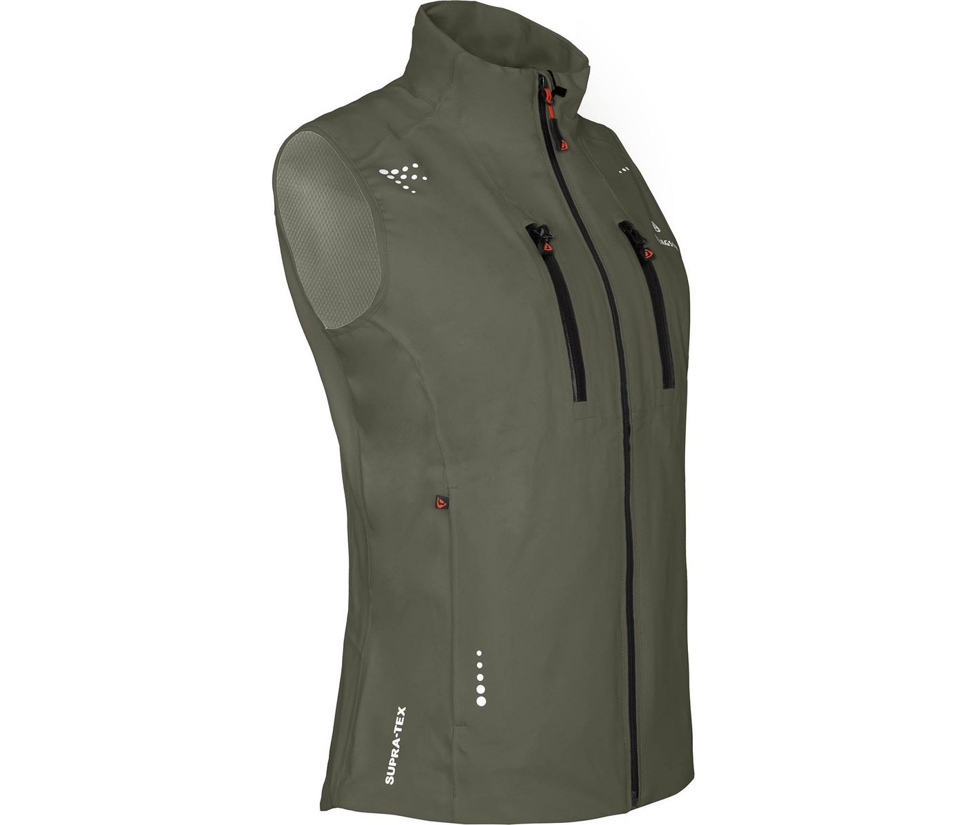 Bergson Outdoorjacke LEKNES West Damen Regenweste, recycelt, Netzfutter 20000 mm Wassersäule, Normalgrößen, grau/grün von Bergson