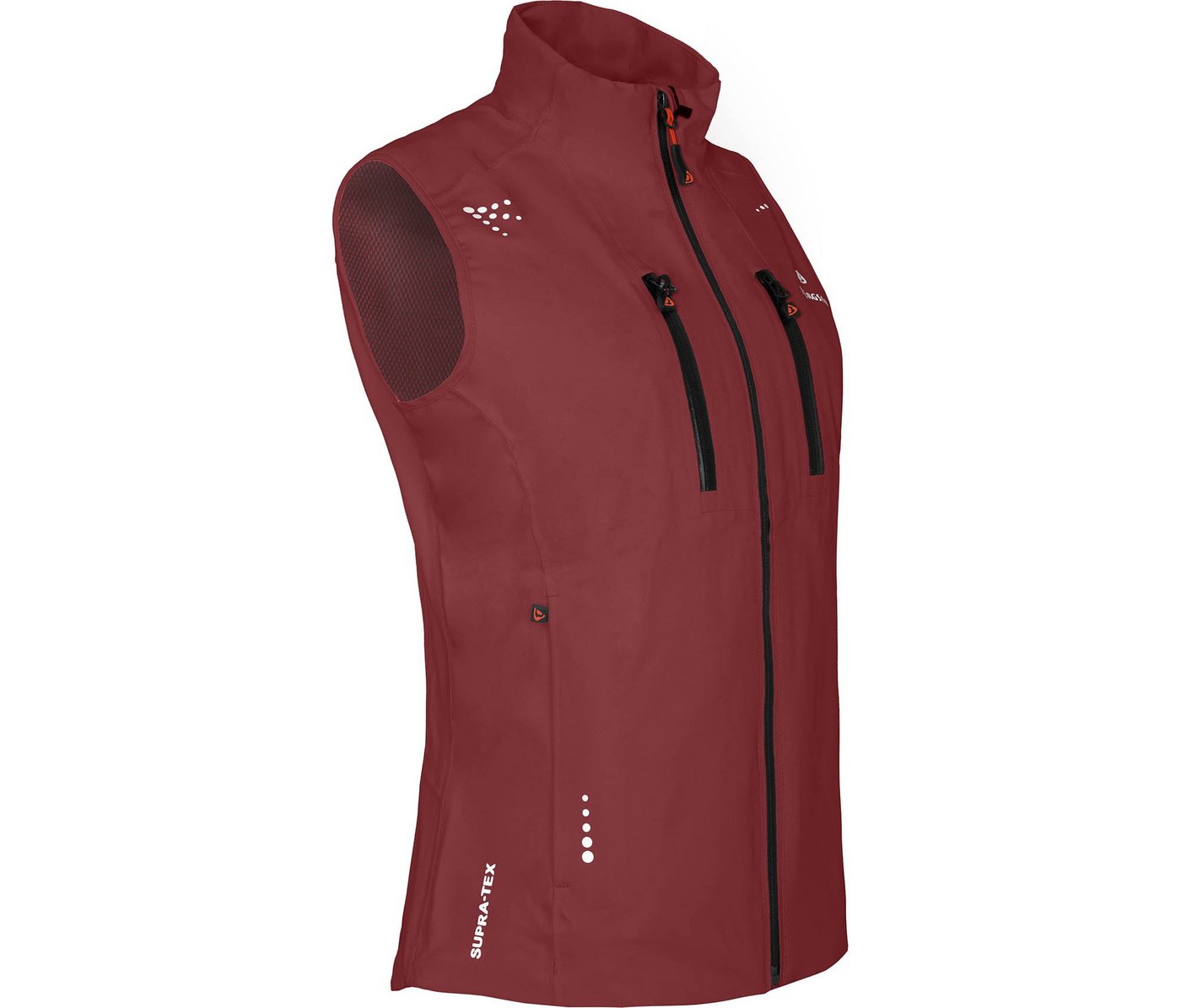 Bergson Outdoorjacke LEKNES West Damen Regenweste, recycelt, Netzfutter 20000 mm Wassersäule, Normalgrößen, rot braun von Bergson