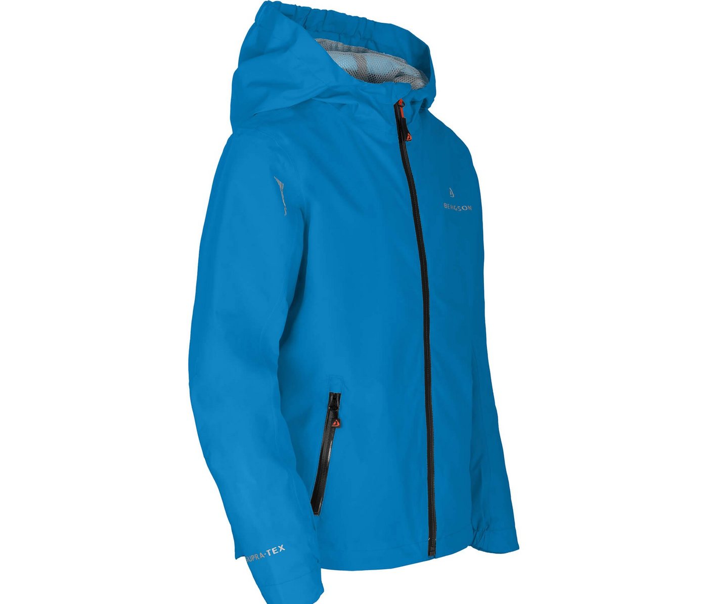 Bergson Outdoorjacke LIO Kinder Regenjacke, Netzfutter, 12000 mm Wassersäule, Normalgrößen, bl von Bergson