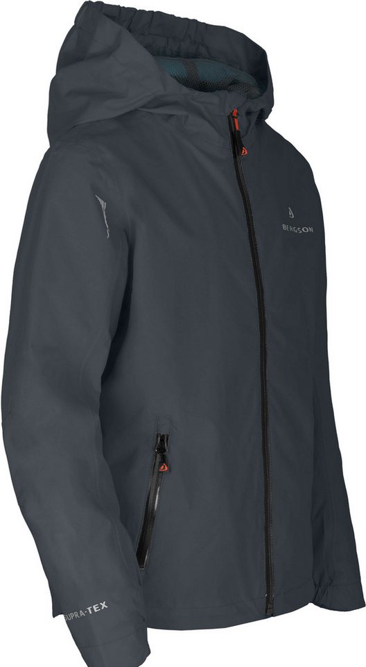 Bergson Outdoorjacke LIO Kinder Regenjacke, Netzfutter, 12000 mm Wassersäule, Normalgrößen, du von Bergson