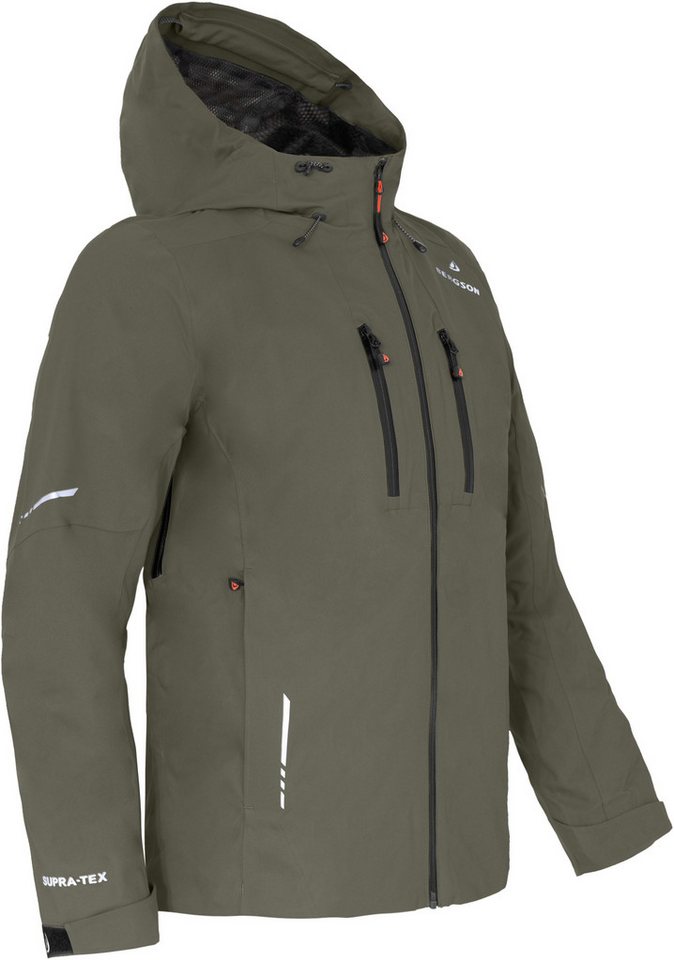 Bergson Outdoorjacke SKIEN Herren Regenjacke, recycelt, Netzfutter, 20000 mm Wassersäule, Langgr von Bergson