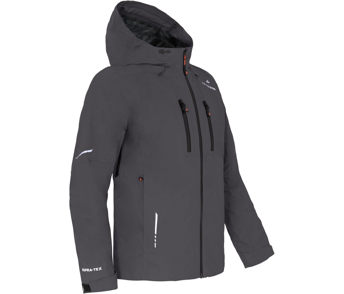 Bergson Outdoorjacke SKIEN Herren Regenjacke, recycelt, Netzfutter, 20000 mm Wassersäule, Langgr von Bergson